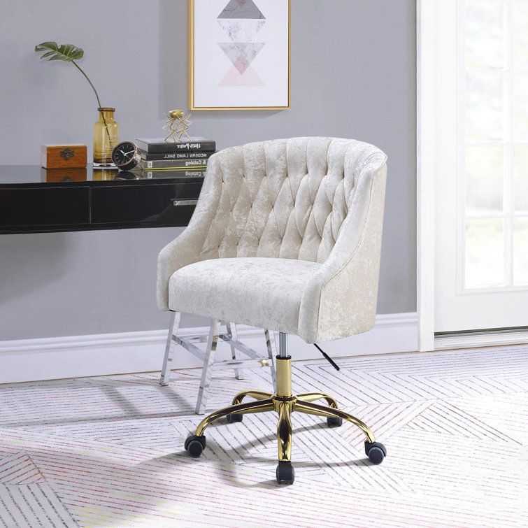 Cream tufted office online chair